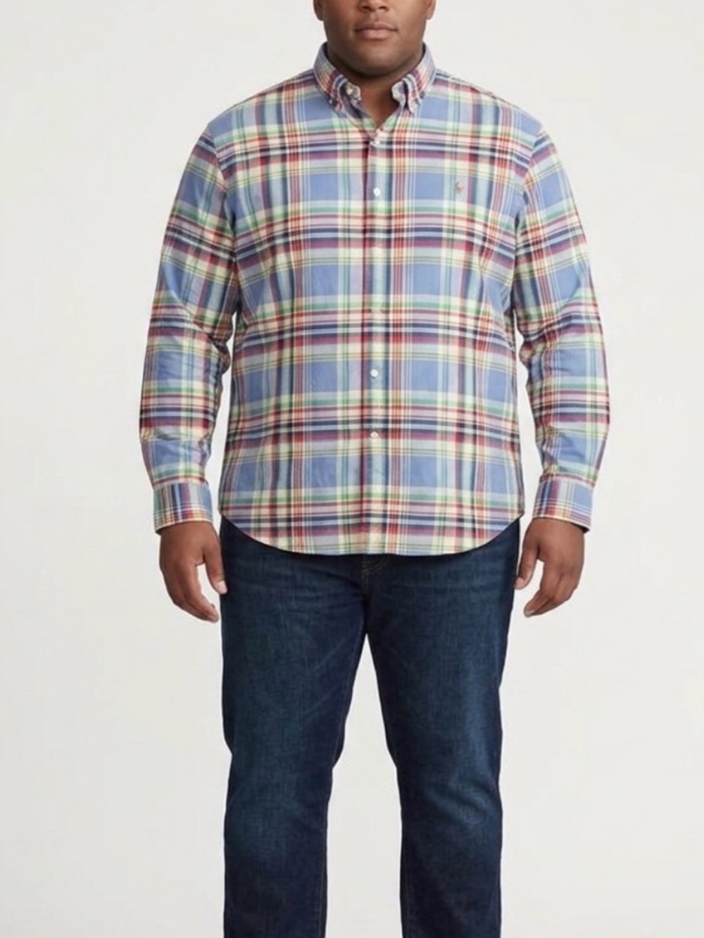Ralph Lauren XXL Slim Fit Plaid Shirt – Stretch Oxford, Excellent Condition